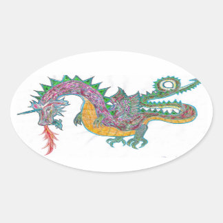 Ovale Sticker Dragon