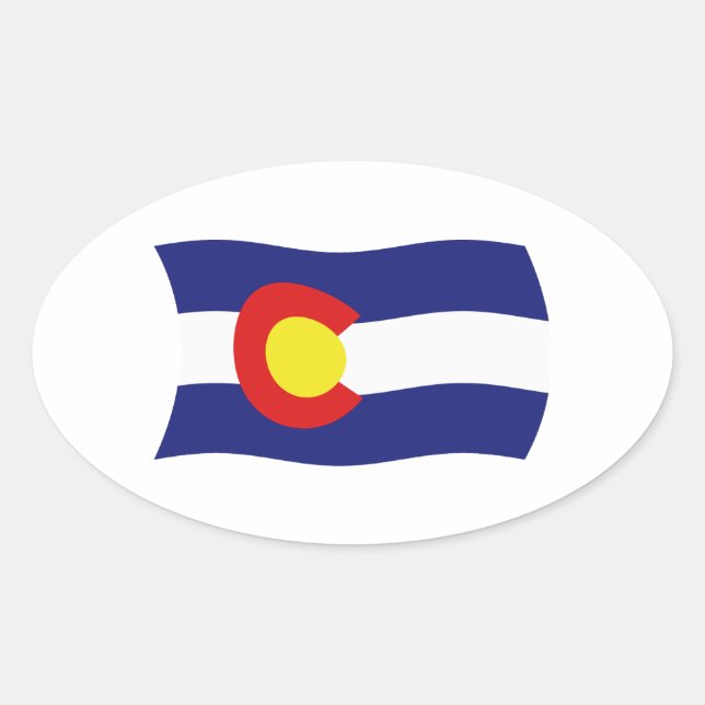 Ovale Sticker Drapeau du Colorado (Devant)