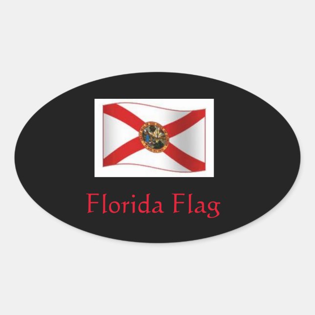 Ovale Sticker Drapeau Floride (Devant)