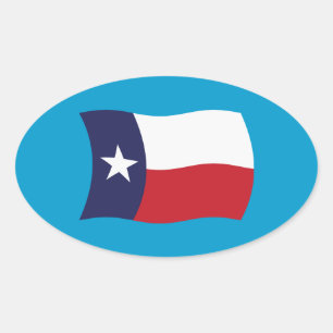 Ovale Sticker Drapeau Texas