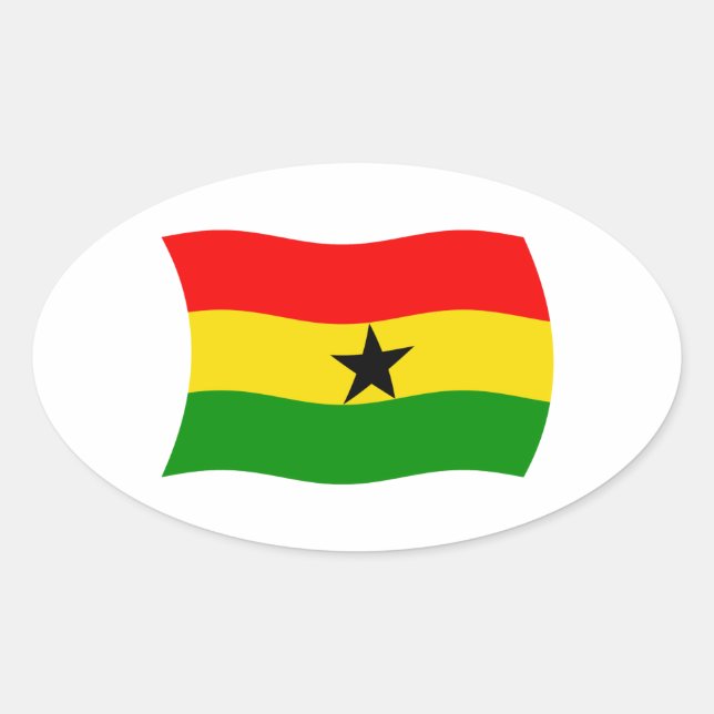 Ovale Sticker du drapeau du Ghana (Devant)