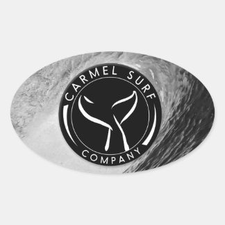 Ovale Sticker du logo de badge noir et blanc