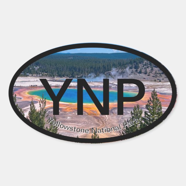 Ovale Sticker du parc national Yellowstone (Devant)