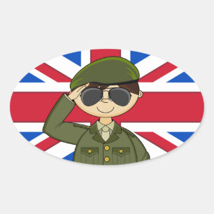 Ovale Sticker du soldat de l'armée britannique