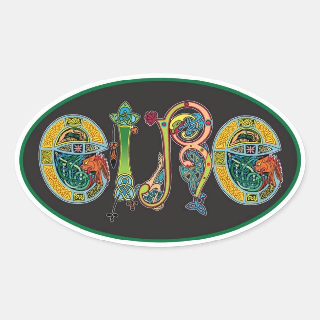 Ovale Sticker Eire Oval Euro (Devant)