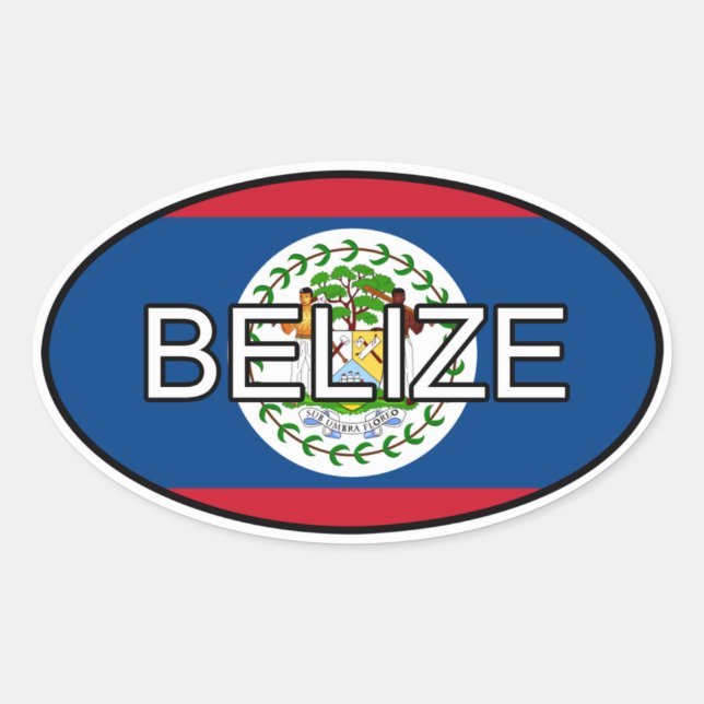 Ovale Sticker Euro Belize (Devant)