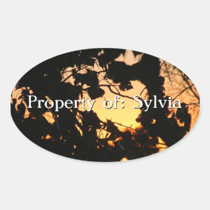 Ovale Sticker Feuille Sunset