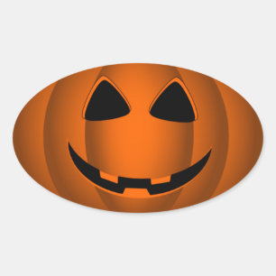 Ovale Sticker Halloween Jack o' Lantern