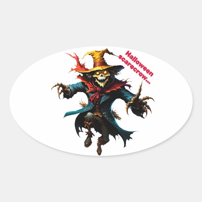 Ovale Sticker halloween scarrow (Devant)
