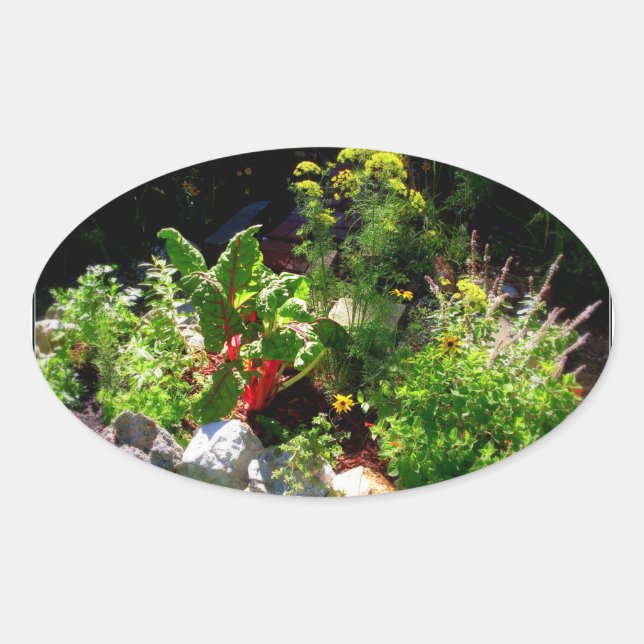 Ovale Sticker Herb Garden (Devant)