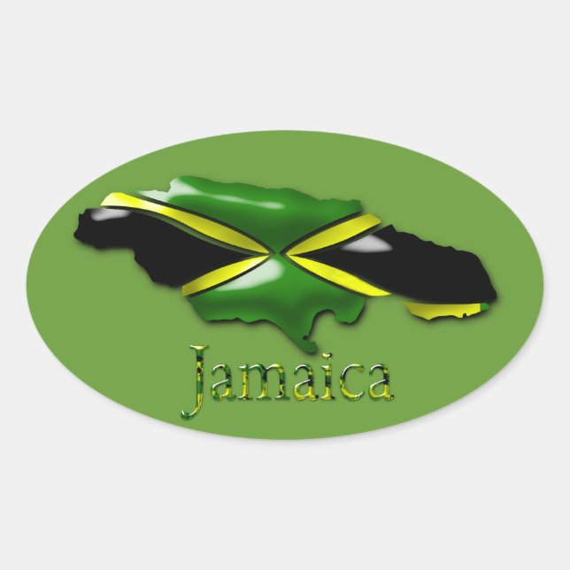 Ovale Sticker jamaïcain (Devant)