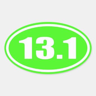 Ovale Sticker Lime Green 13.1 | Demi-marathon