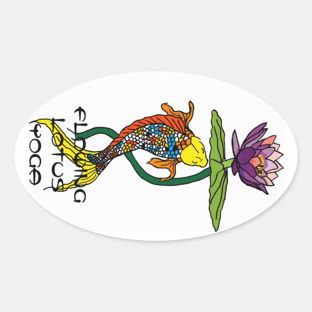 Ovale Sticker Lotus Yoga (Devant)