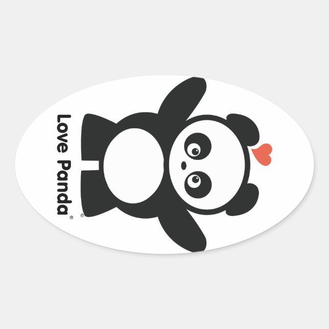 Ovale Sticker Love Panda® (Devant)