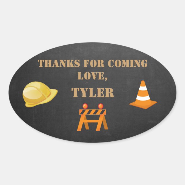 Ovale Sticker Merci du chantier (Devant)