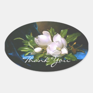 Ovale Sticker Merci Magnolia