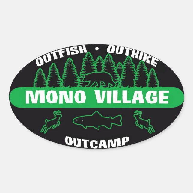 Ovale Sticker Mono Village Survivor Vert (Devant)