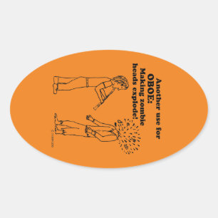 Ovale Sticker Oboe Zombie Explode Oval