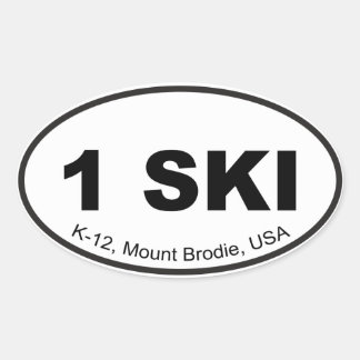 Ovale Sticker One Ski Euro