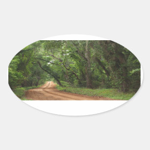 Ovale Sticker Oval Arrière - plan de la route du pays