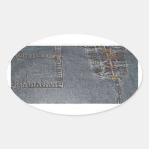 Ovale Sticker Oval Arrière - plan en tissu de denium