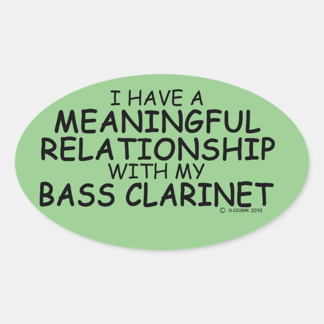 Ovale Sticker Oval Clarinet de basse de relation signifi (Devant)