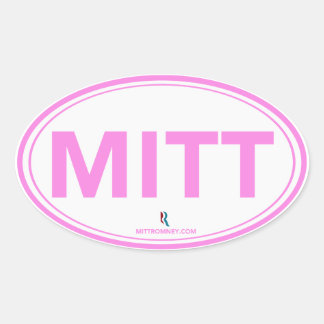 Ovale Sticker Oval Romney Ryan Mitt (Blanc / Rose)