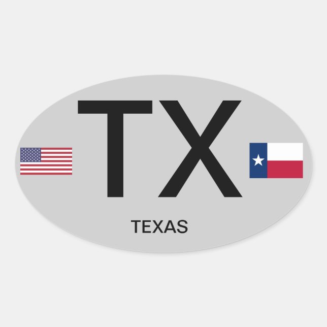 Ovale Sticker pare-chocs de style euro Texas* (Devant)