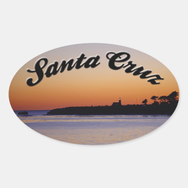 Ovale Sticker père Noël Cruz Sunset at Lighthouse Point (Devant)