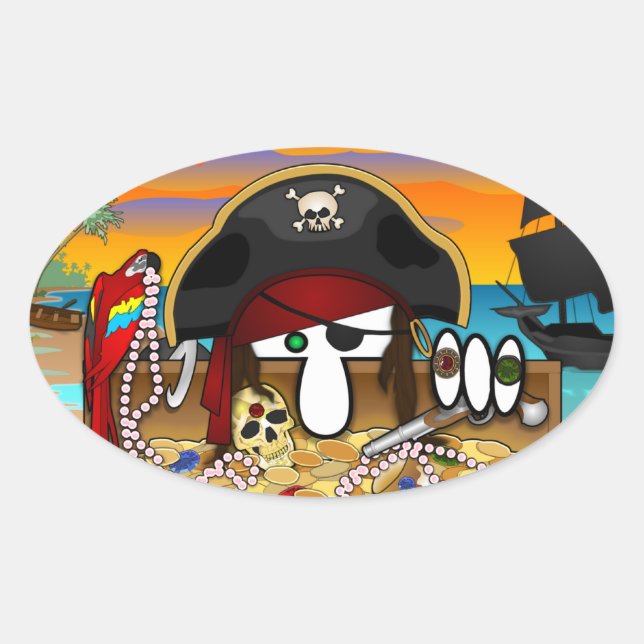 Ovale Sticker Pirate Kilroy Oval (Devant)