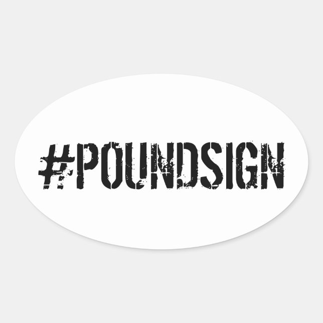 Ovale Sticker #POUNDSIGN (Devant)