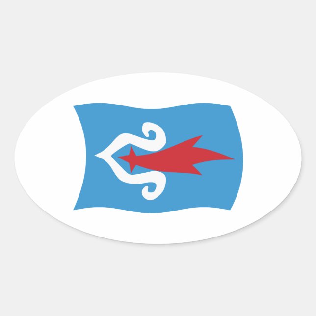 Ovale Sticker pour drapeau Ainu People (Devant)