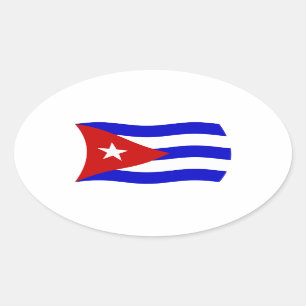 Ovale Sticker pour drapeau cubain