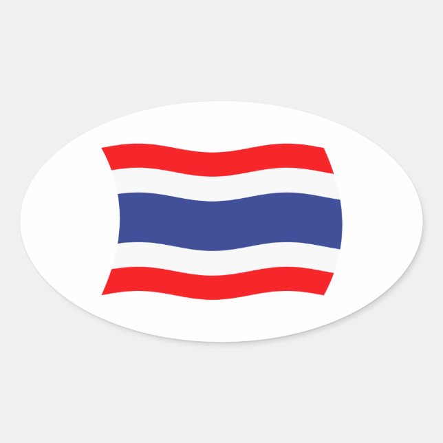 Ovale Sticker pour drapeau thaïlandais (Devant)