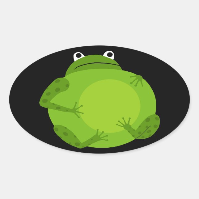 Ovale Sticker pour grenouille grasse (Devant)