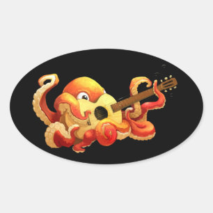 Ovale Sticker pour guitare d'Octopus