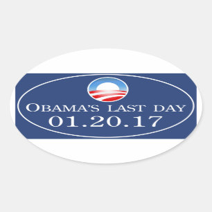 Ovale Sticker pour la Dernière journée 2017 d'Obama