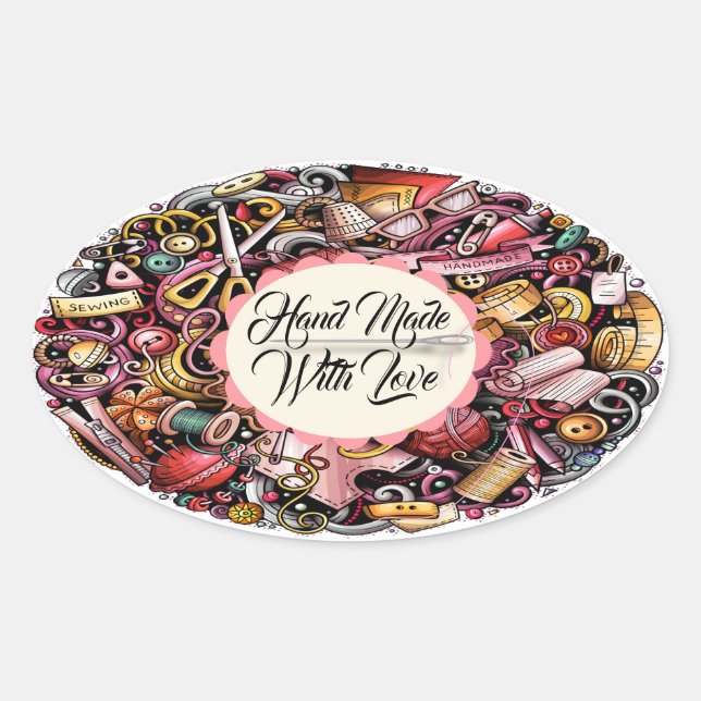 Ovale Sticker pour Tricot à coudre pour l'artisanat (Devant)