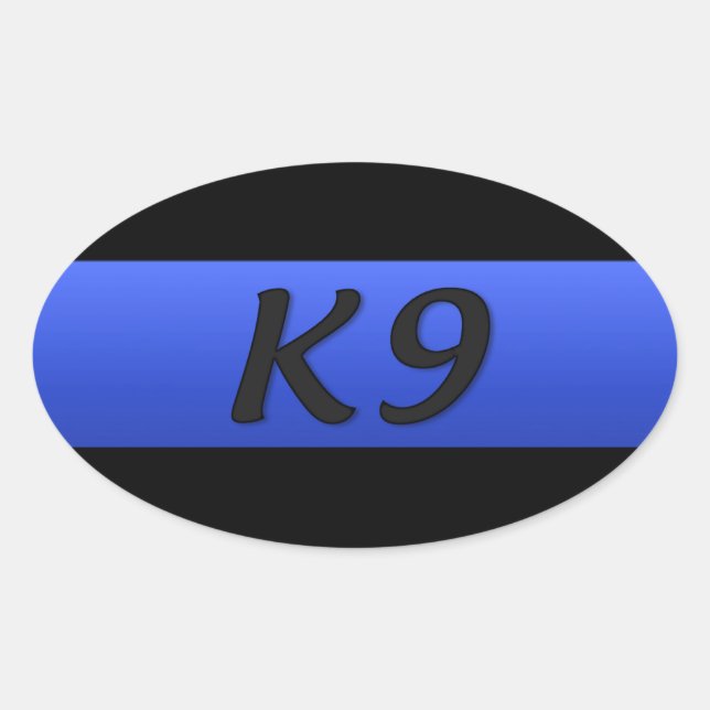 Ovale Sticker rectangulaire K9 (Devant)