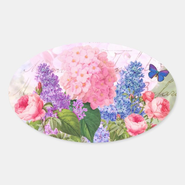 Ovale Sticker Redoute Flowers Oval Seal (Devant)