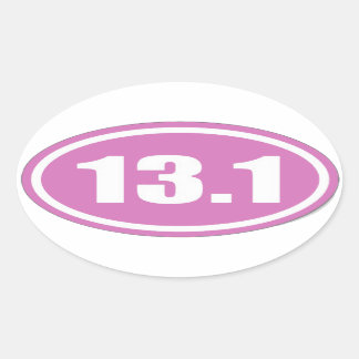 Ovale Sticker rose 13.1 | Sticker en demi-marathon rose