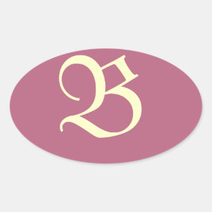 Ovale Sticker rose monogramme