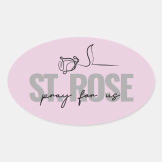 Ovale Sticker Rose St.