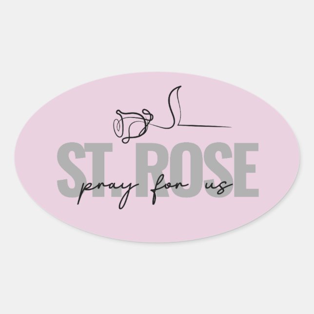 Ovale Sticker Rose St. (Devant)