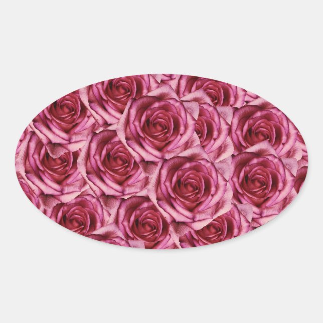 Ovale Sticker Roses Rose (Devant)