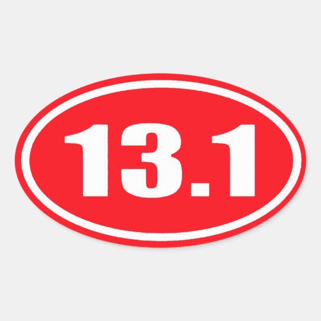 Ovale Sticker rouge 13.1 | Demi-marathon (Devant)