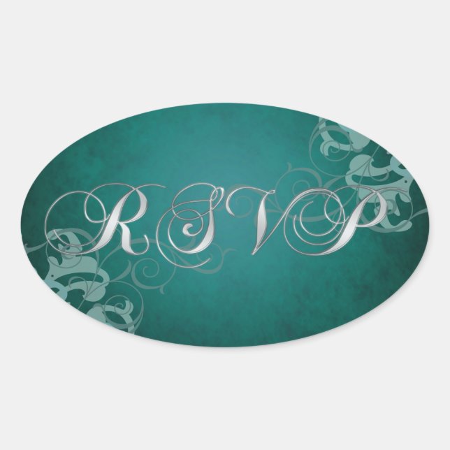Ovale Sticker Rsvp Turquoise Turquoise Noble (Devant)