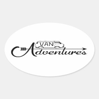 Ovale Sticker Van Adventures x4
