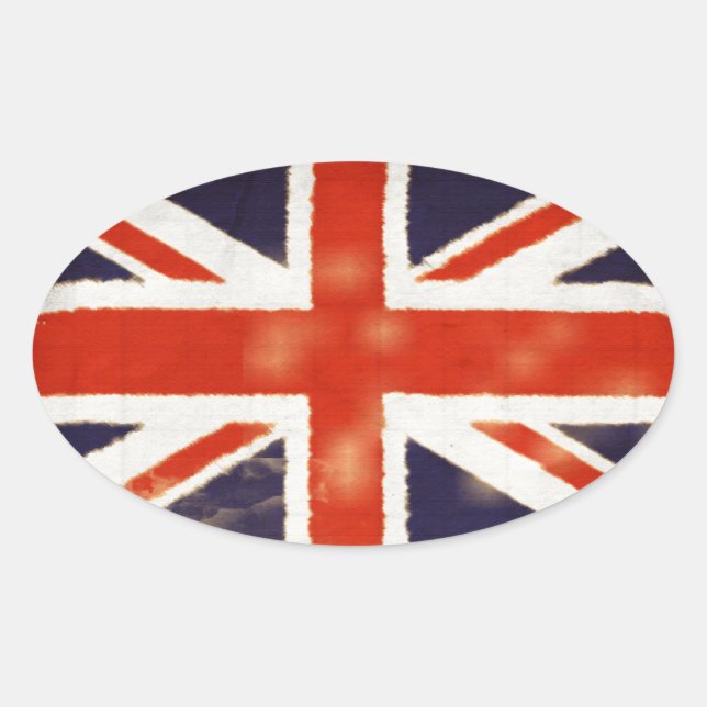 Ovale Sticker vintage Union Jack Oval (Devant)