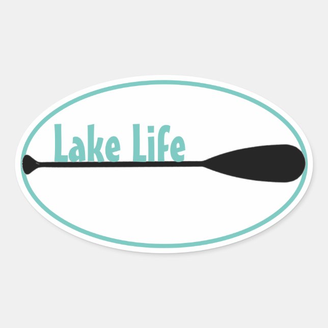 Ovale sticker vinyle Lake Life (Devant)